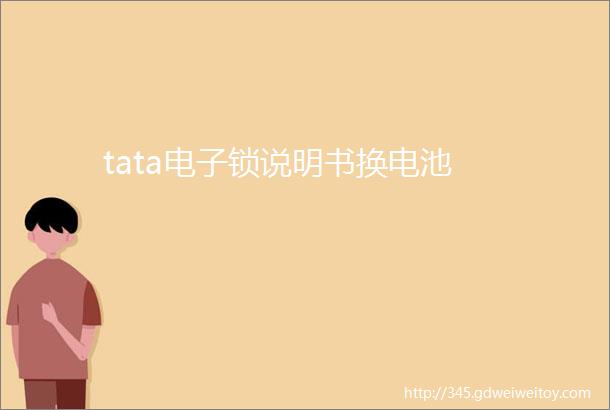 tata电子锁说明书换电池